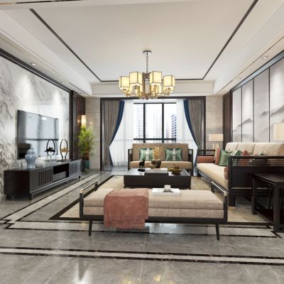 新中式客厅餐厅