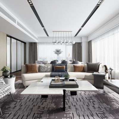 现代客厅餐厅