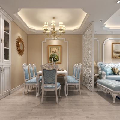 欧式客厅餐厅
