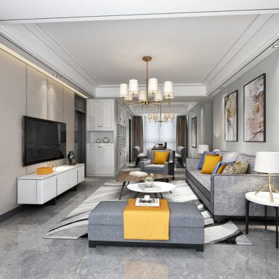 现代客厅餐厅