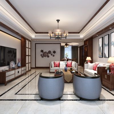 新中式客厅餐厅