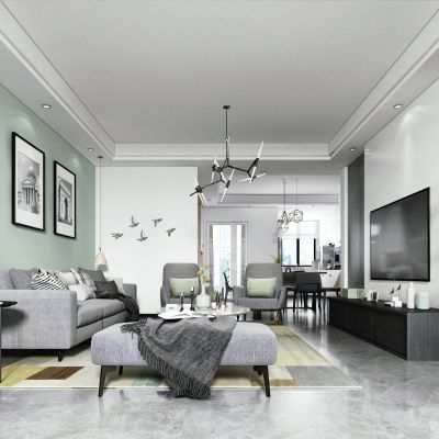 现代客厅餐厅