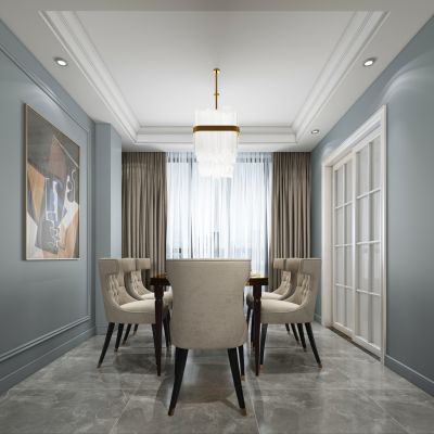 现代轻奢客厅餐厅