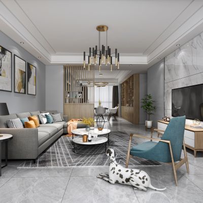 现代客厅餐厅
