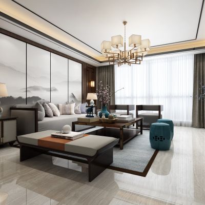 新中式客厅餐厅