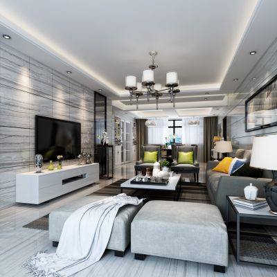 现代客厅餐厅
