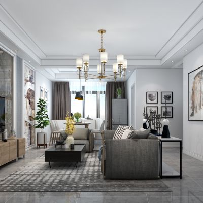 现代客厅餐厅