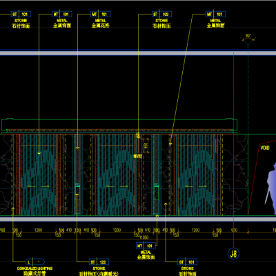 酒店地下一层平面、立面图、门