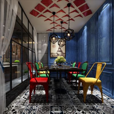 美式风格餐厅包房