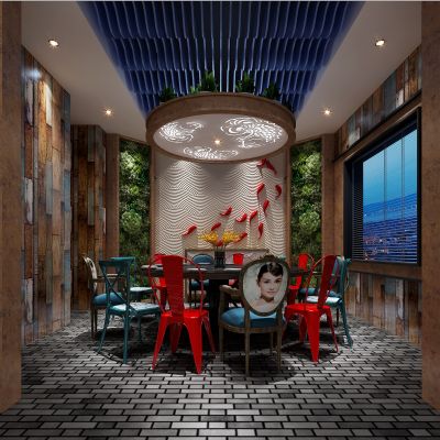 美式风格餐厅包房