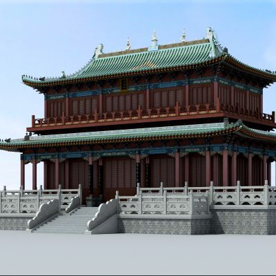 中式藏经阁建筑外观