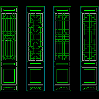 中式屏风图库cad施工图
