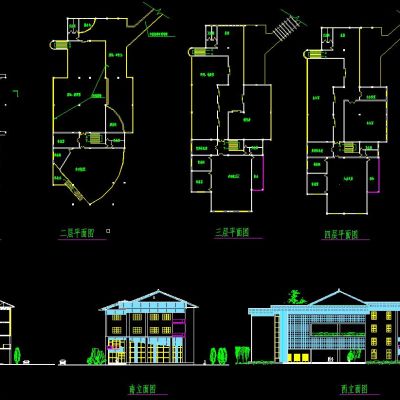休闲中心建筑施工图