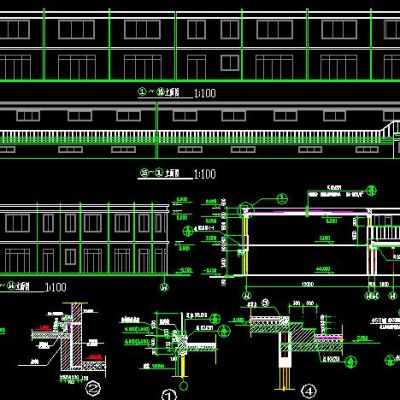 广场舞台及网点建筑施工图