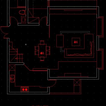 粉红色家装施工图