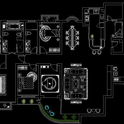 银基王朝样板间施工图