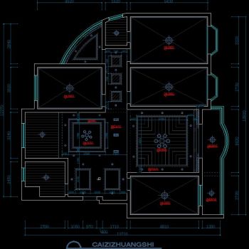 简欧风格四居公寓CAD施工图
