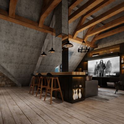 工业风家庭影院3D模型