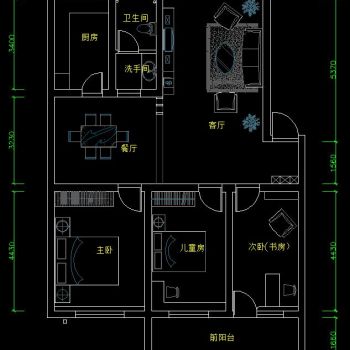 现代暖色调施工图