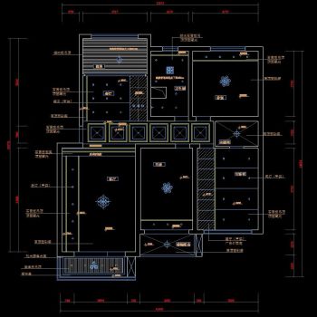 现代红色调施工图