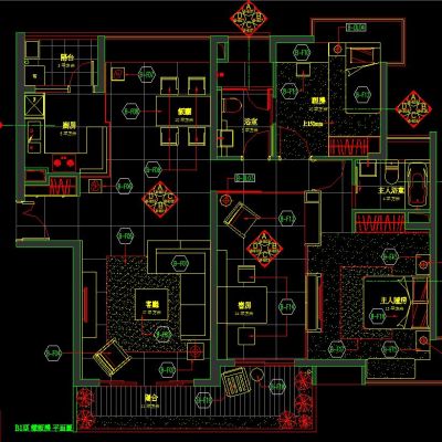 三居样板间施工图