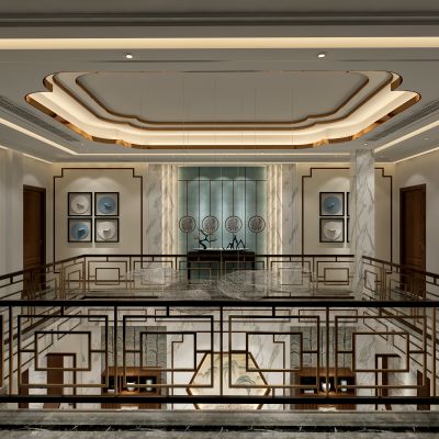 中式风格二楼过道