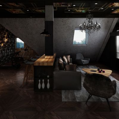 工业风家庭影院