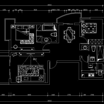 三居现代风格施工图