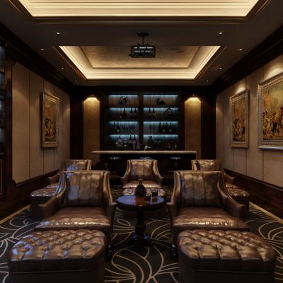 欧式风格家庭影院3D模型