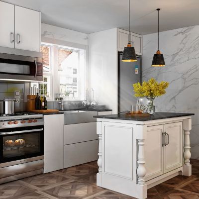 简欧厨房橱柜 岛台 厨房电器 厨房用品