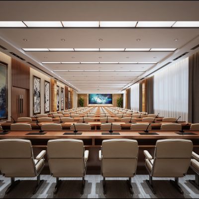 现代风格会议室3D模型