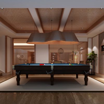 新中式风格家庭台球室