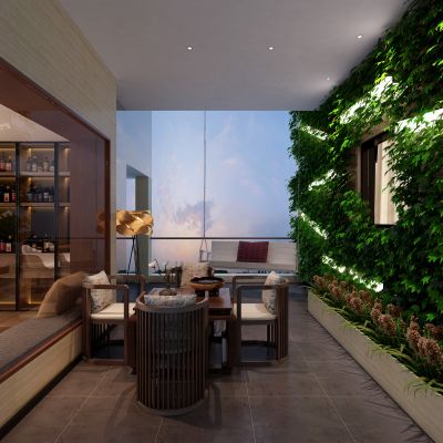 新中式风格休闲阳台