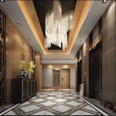 现代风格电梯间走廊