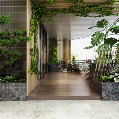 现代风格阳台花园