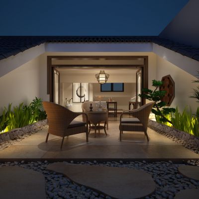 新中式风格阳台花园