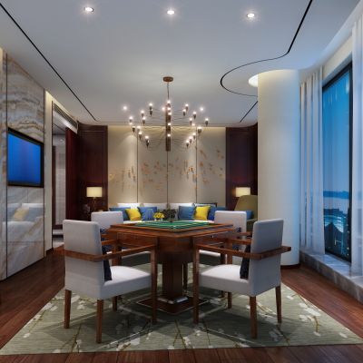 新中式风格麻将室