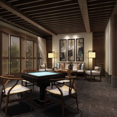中式风格麻将室
