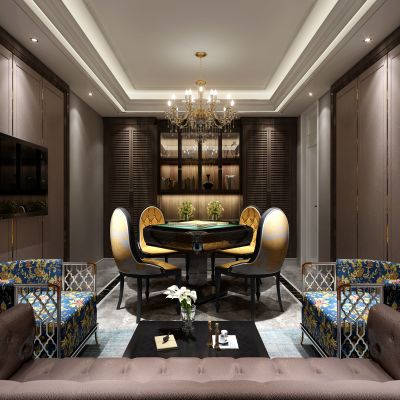 现代风格麻将室