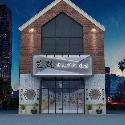 新中式理发店门头