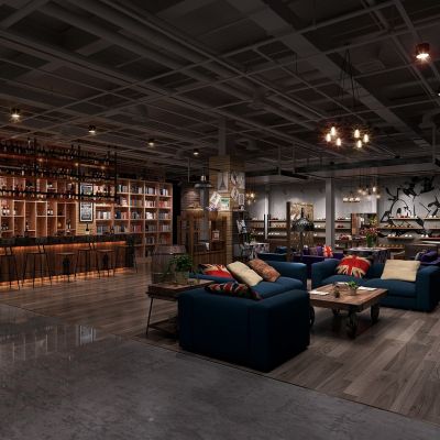 现代工业风专卖店休闲区