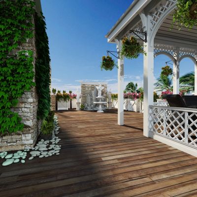 露天阳台3D模型