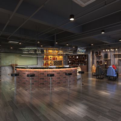 工业风前台接待区