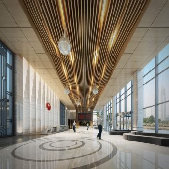 企业入口门厅，大堂前台