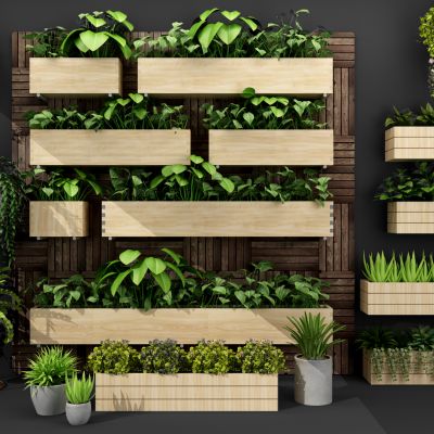 绿植背景墙3D模型