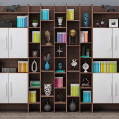 书柜，书架，书籍