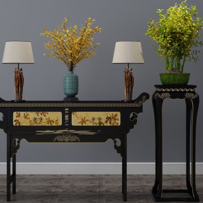 端景条案，边柜