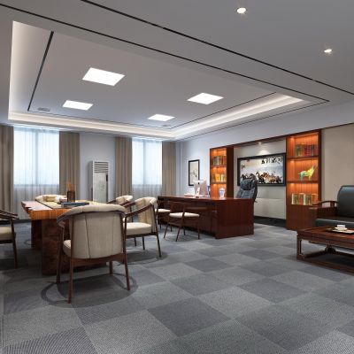 现代中式董事长办公室