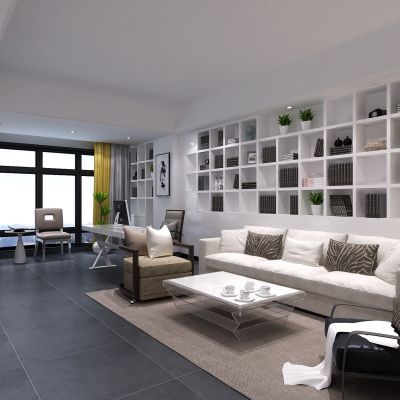 现代办公室集体办公区