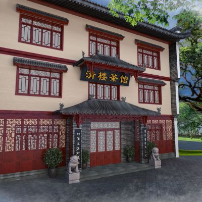 中式茶馆门头